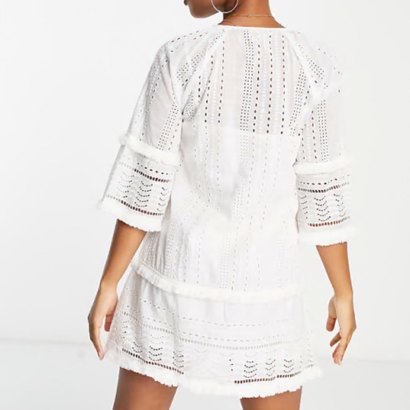 NWT Raga Arshi Embroidered Mini Beach Dress in white S - Picture 3 of 10